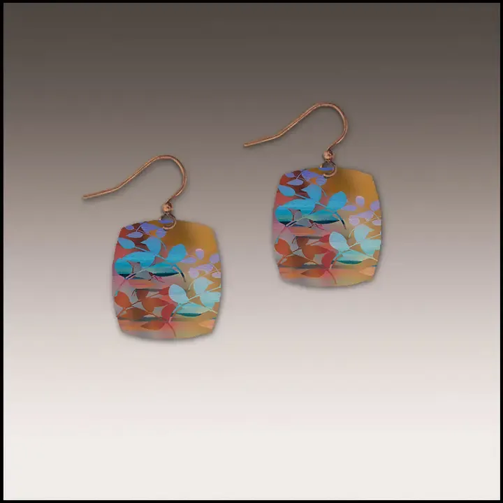 30NS Desert Haze Foliage Button Drop Handmade Earrings