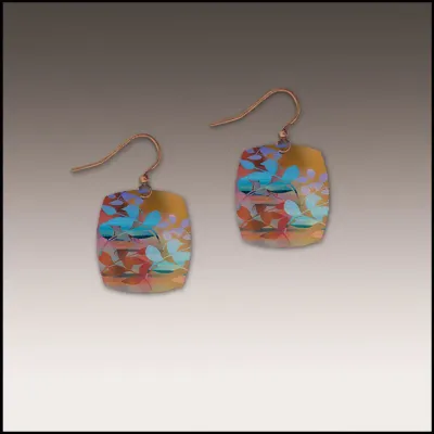 30NS Desert Haze Foliage Button Drop Handmade Earrings