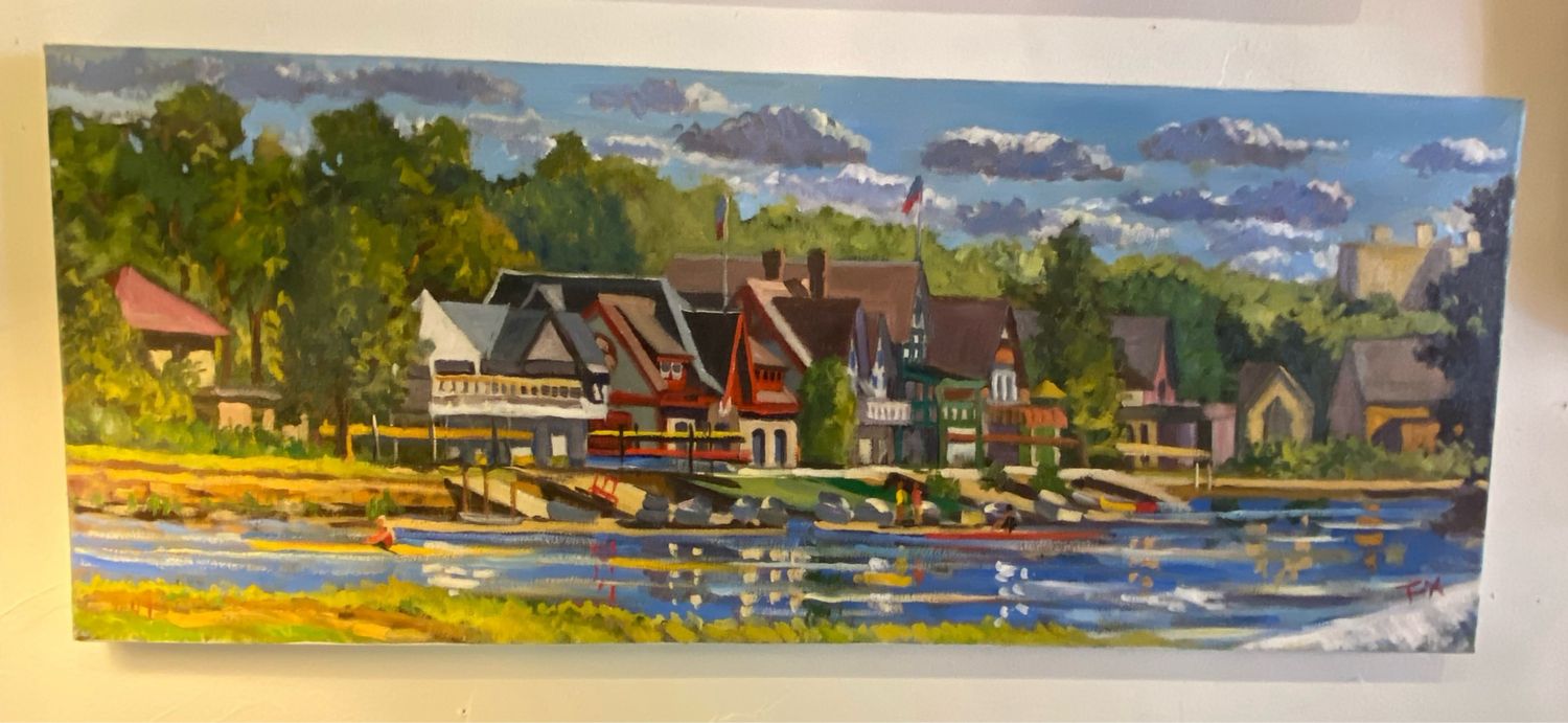 Boat House Row Canvas 13x30