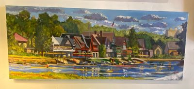 Boat House Row Canvas 13x30