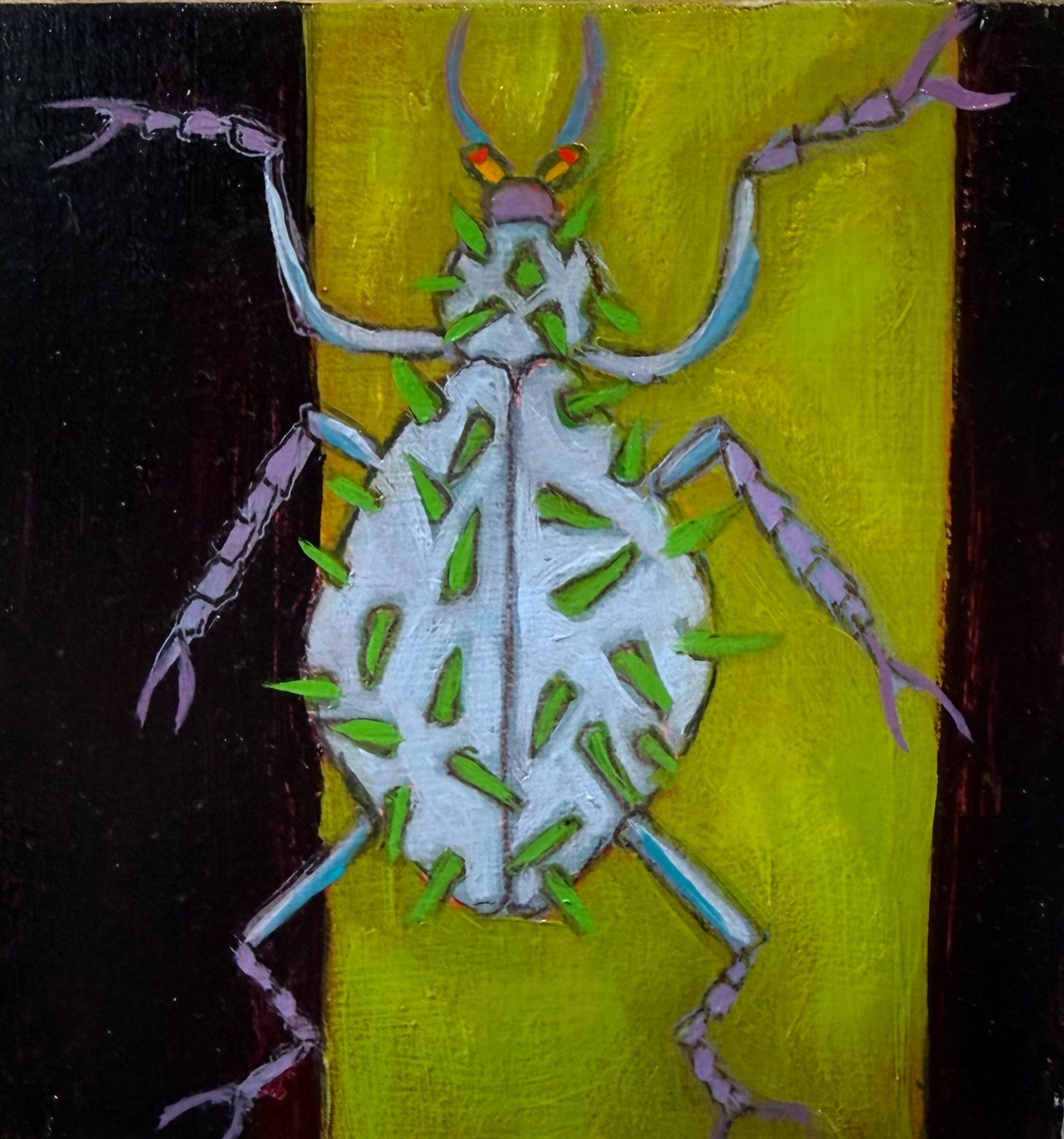 Bug 4x4 Oil On Wood Panel