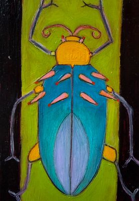 Bug 4x6 Oil On Wood Panel