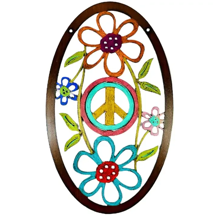 Peace Sign Wall Sign Flower