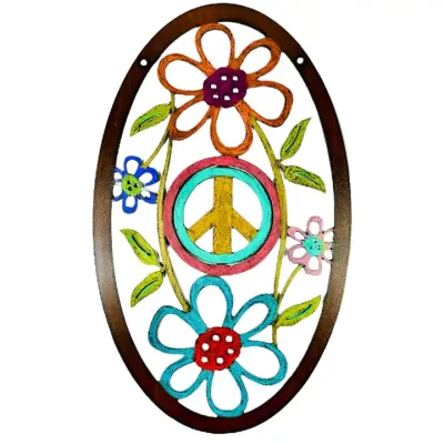 Peace Sign Wall Sign Flower