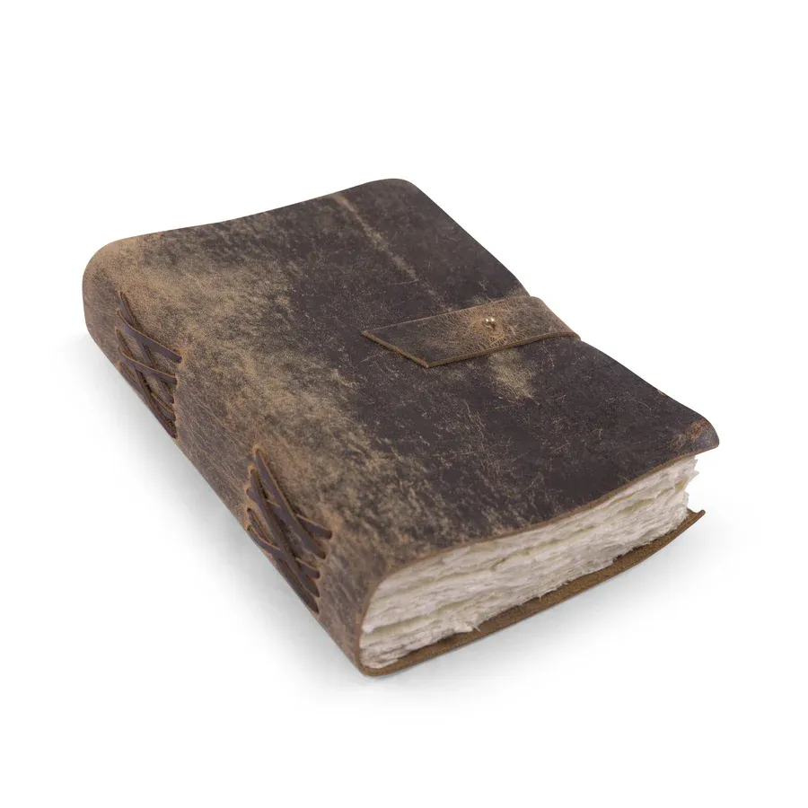 Scratched Brown Leather Journal