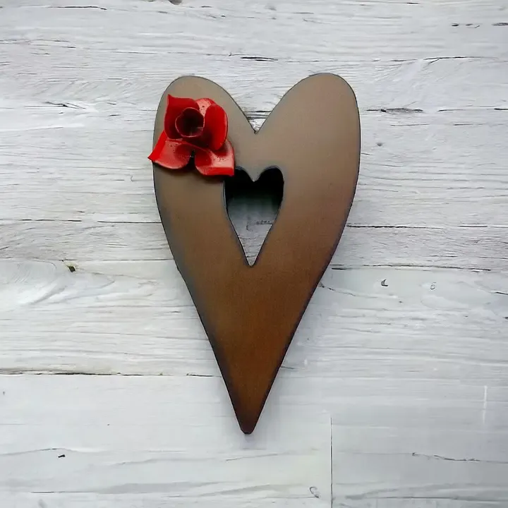 Heart wall sign 3D flower magnet
