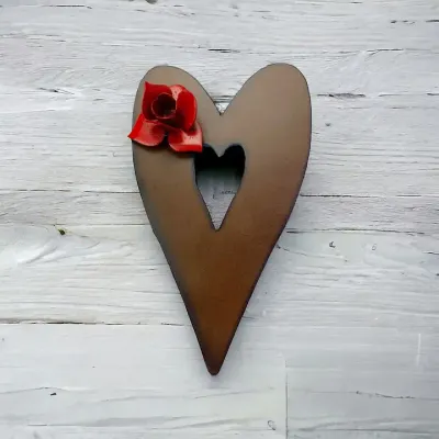 Heart wall sign 3D flower magnet