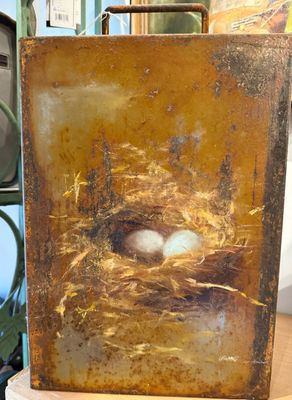 Nest Two Egg Original Oil 8x12 Metal Drawer