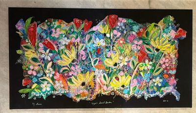 Nights Secret Garden Embellished Giclee 17x32