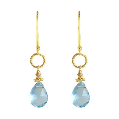 E-3656 Swiss Blue Quartz Earring