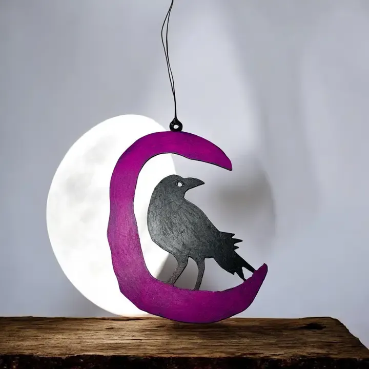 Moon Raven Ornament