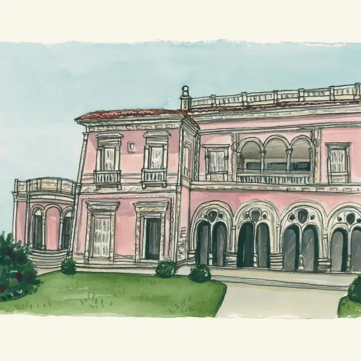 Pink South of France: Architecture Fine Art Print - 8x10