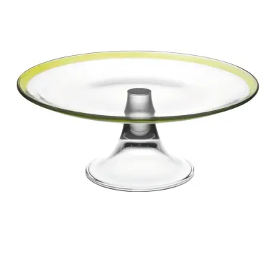 Antibes Footed Plate, Green 11"D