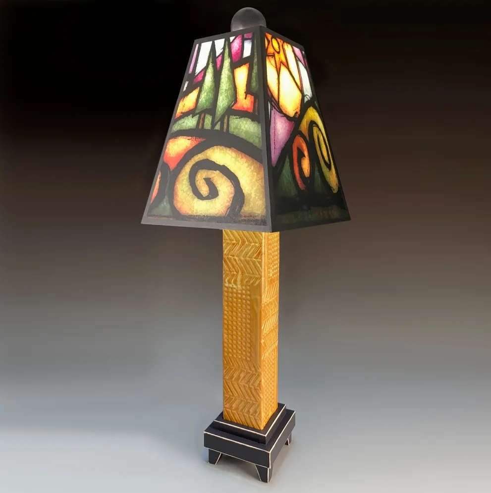 Z - Tree/Hill Lamp - Brown Stoneware
