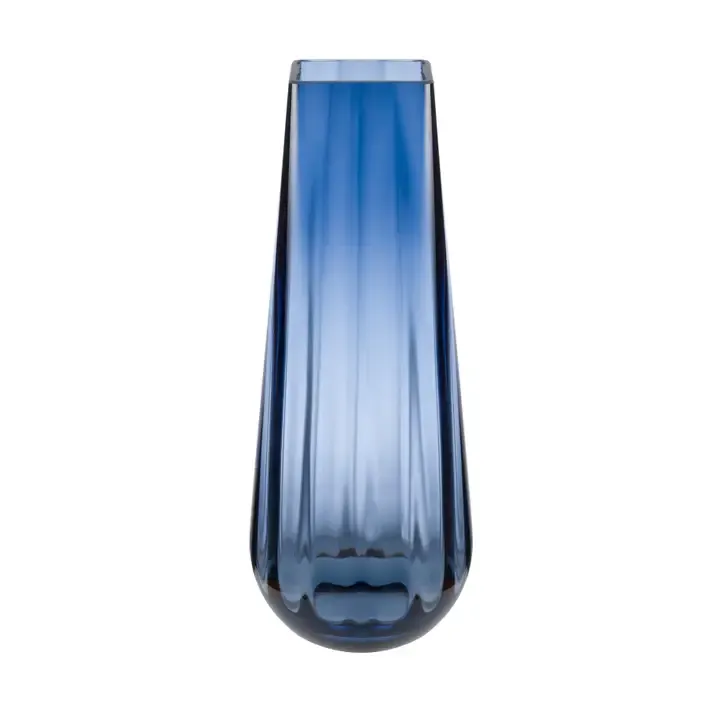 Blue Square Top Vase 13.9" H