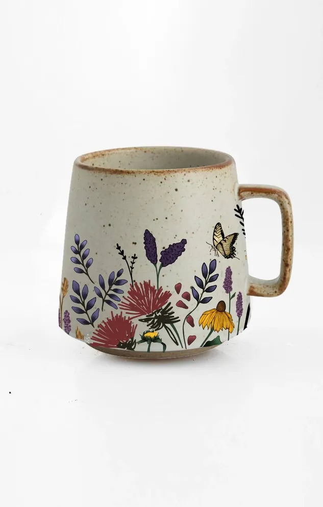 Blooming Butterfly Stoneware Mug 