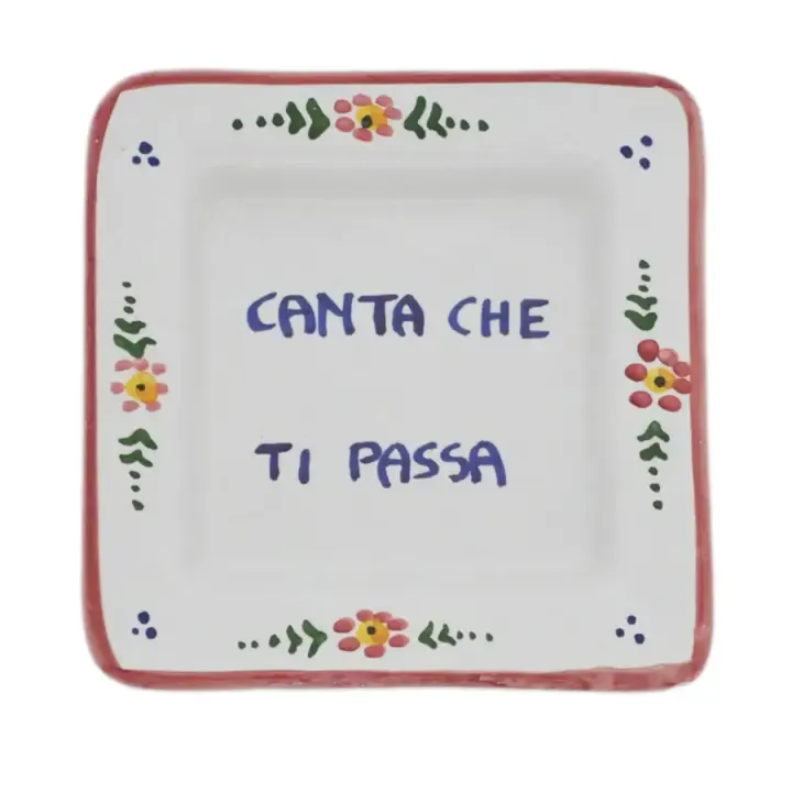 Proverb Square Tray 5" x 5" - SING AND THIS WILL PASS
