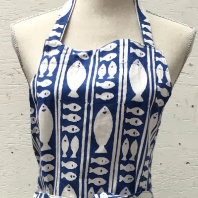 Apron Striped Fish Blue