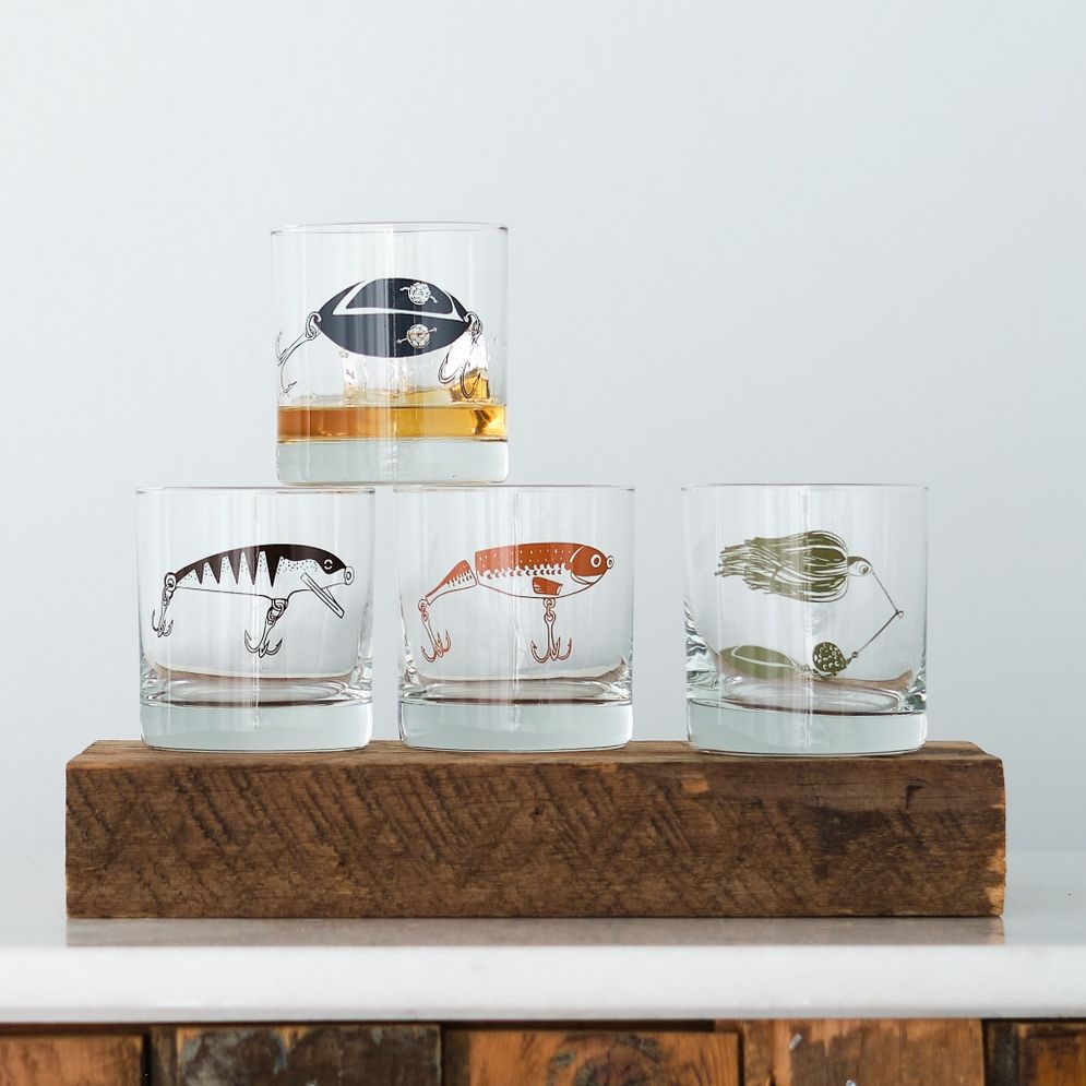 Fishing Lure Rocks Glass Orange