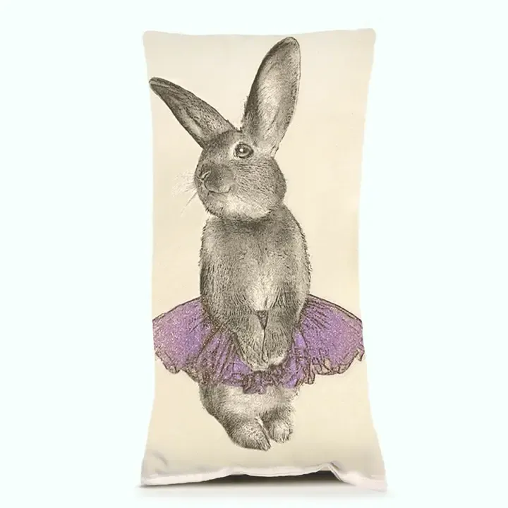 Bunny Tutu Small Pillow - Purple