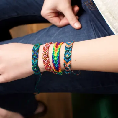 Wide Silk Friendship Bracelet