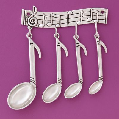 Music Measuring Spoons with Rack - Boxed - With Rack