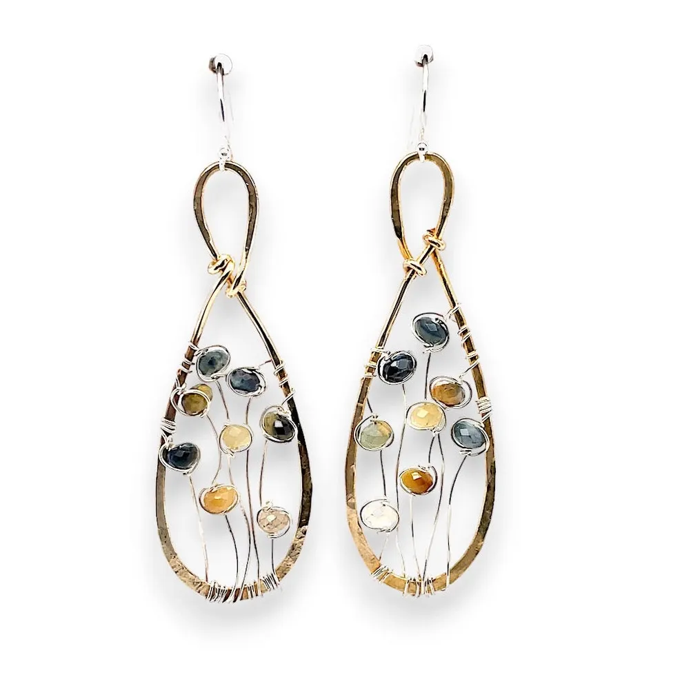 E81185 Wildflower Cat's Eye Earrings
