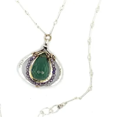 83260N Thistle Flower Amethyst Necklace