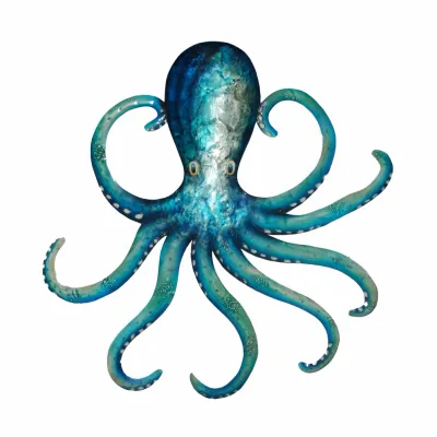 Octopus Wall Decor Blue, Capiz &amp; Metal, Indoor / Outdoor