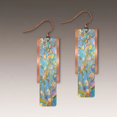 51FE Almond Branches Copper Accent Multilayer Earrings