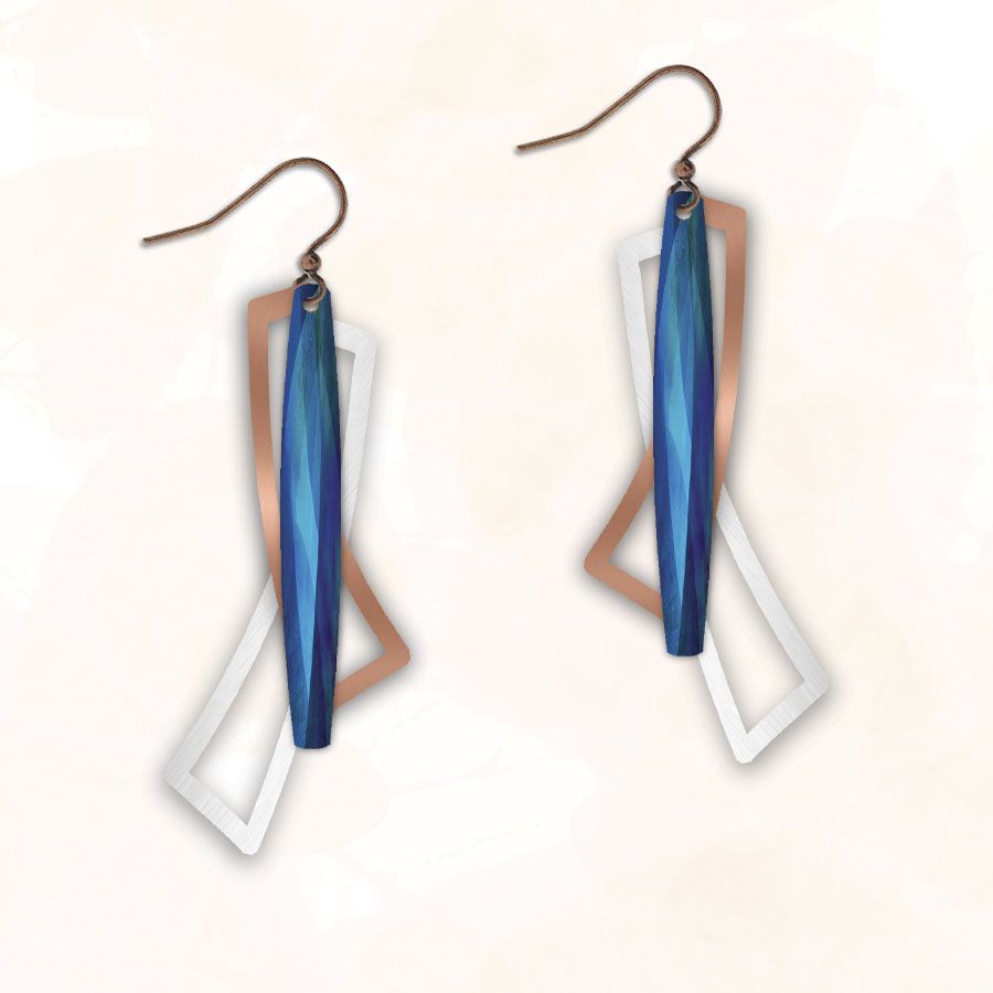 GUE Blue Cooper Silver Earring