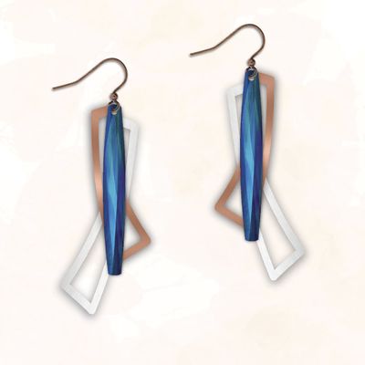 GUE Blue Cooper Silver Earring