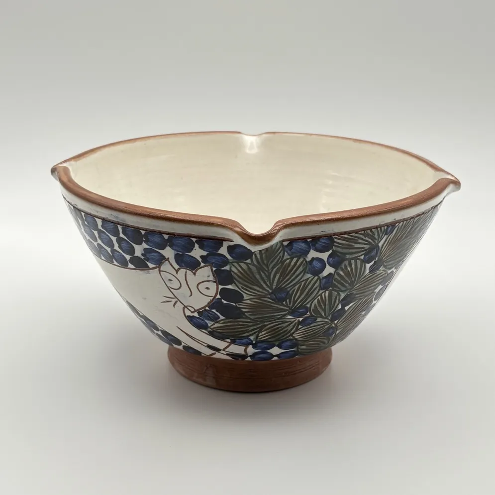 Egyptian Cat Pottery Bowl -
