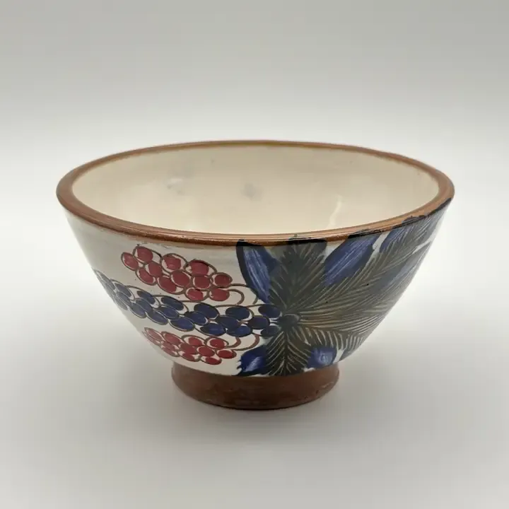 Blue Palm Tree Pottery Bowl -