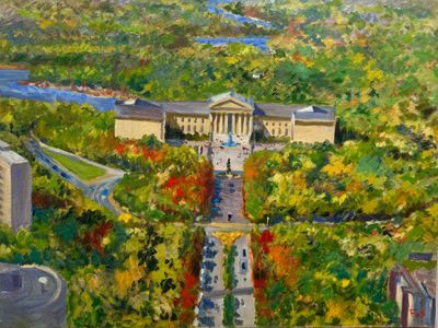 Ariel View Art Museum 22x28