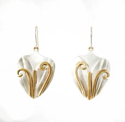 E3472 Sterling with Brass Garden Party Earrings