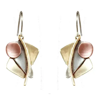 E3996 Abstractions Earrings in Brass, Copper &amp; Nickel Silver