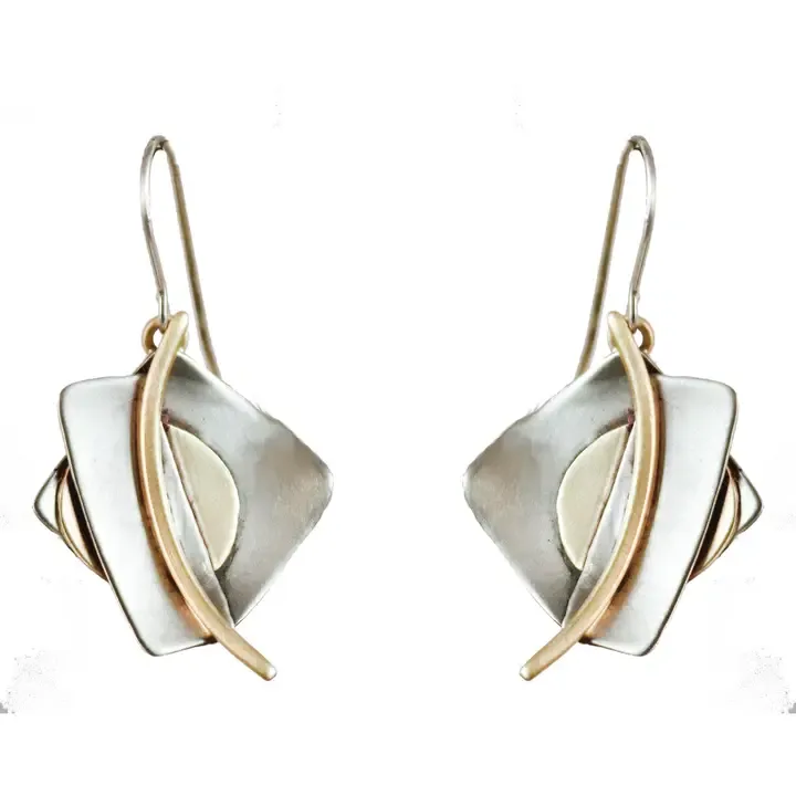 E3994 Abstractions Earrings in Brass &amp; Nickel Silver