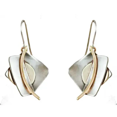 E3994 Abstractions Earrings in Brass &amp; Nickel Silver