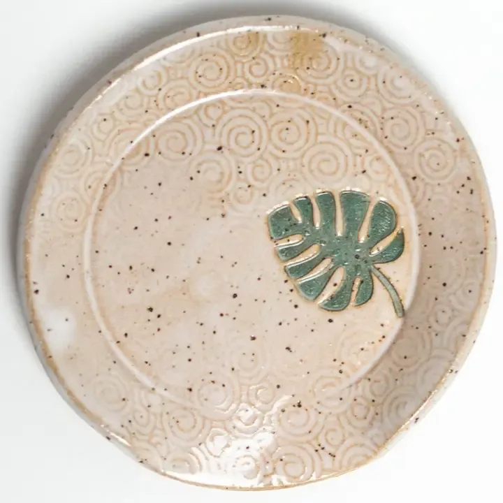 Monstera Pattern White Spoon Rest
