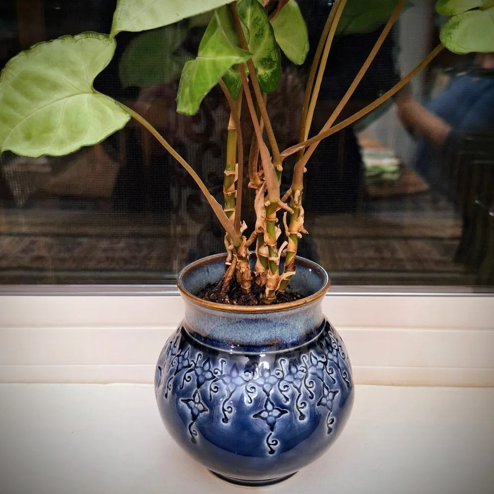 Large Sapphire Blue Planter