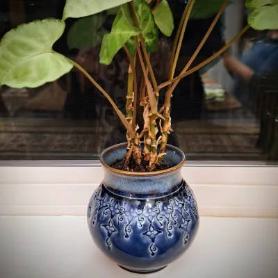 Large Sapphire Blue Planter