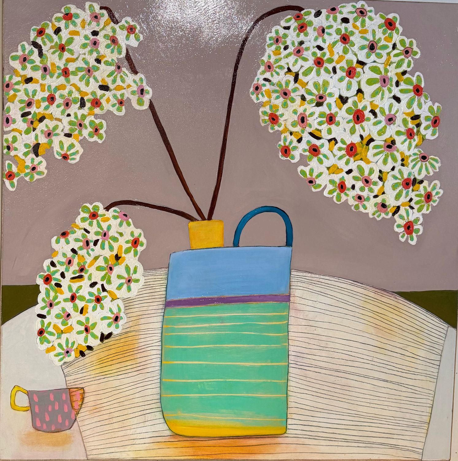 Spotted Pink Cup 24" X24"