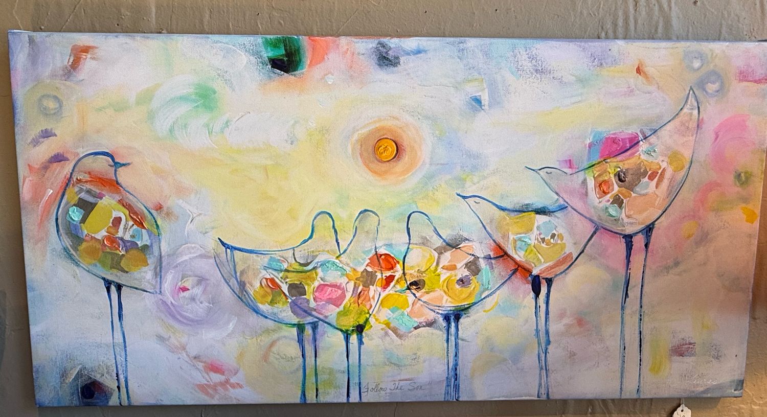Follow The Son 14" X 28" Embellished Giclee On Canvas