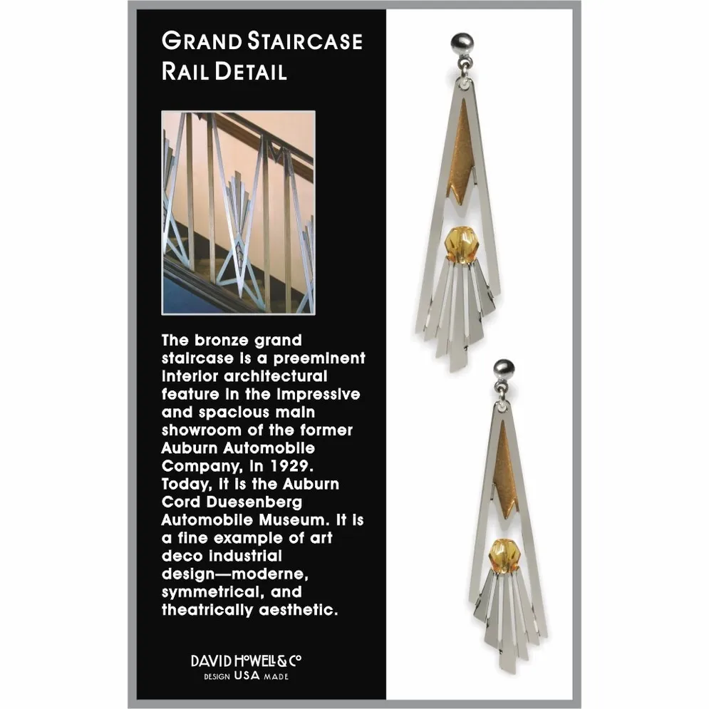 Grand Staircase Rail Detail Earrings, MADE in USA