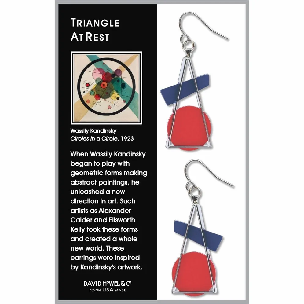 Kandinsky - Triangle At Rest Abstract Earrings, MADE in USA