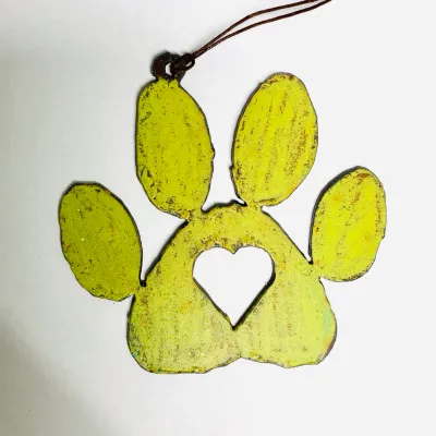Dog Paw Ornament Heart