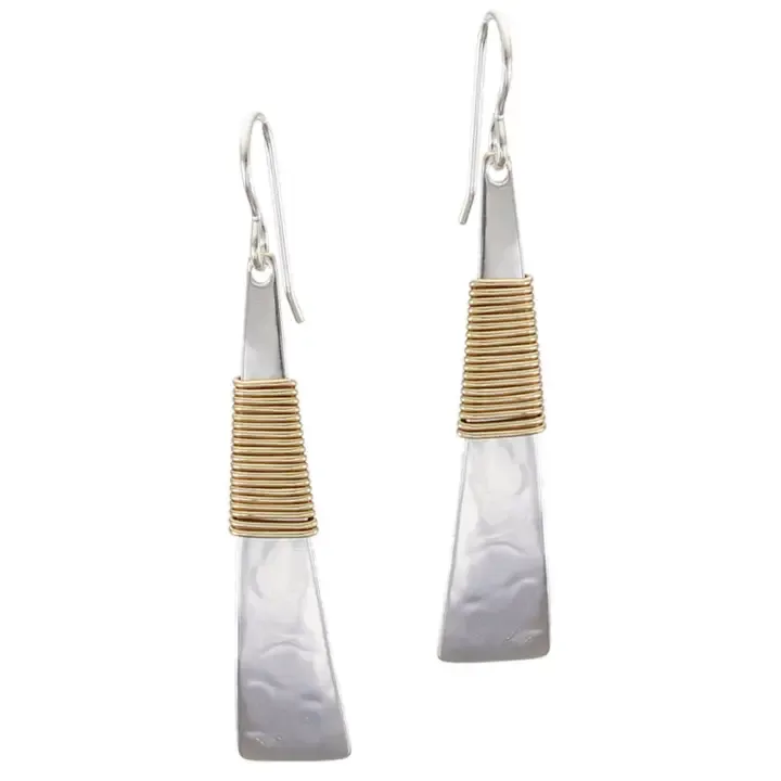 Long Wire Wrapped Triangle Wire Earring