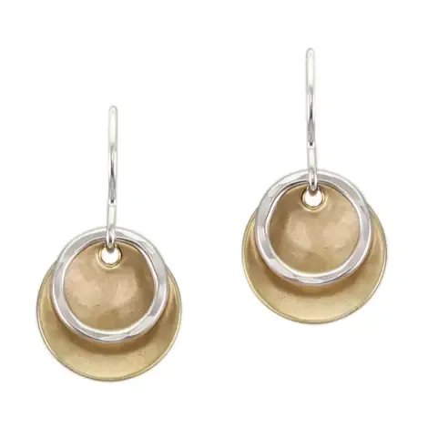 Extra Small Dished Disc With Ring Wire Earring