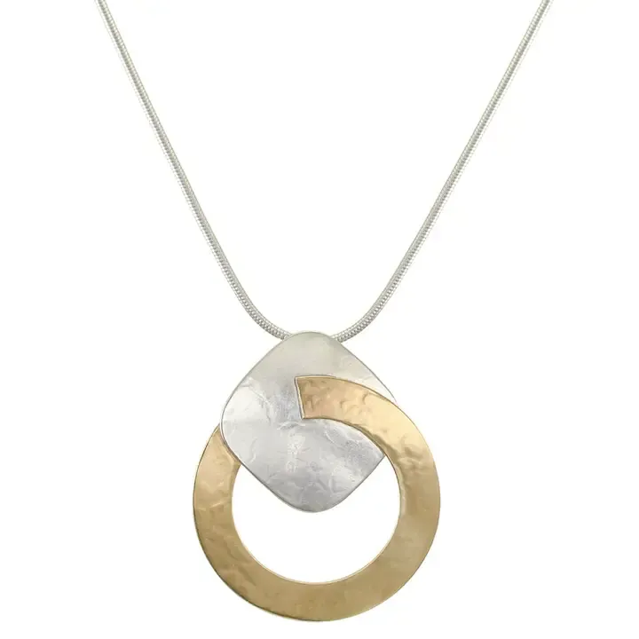 Large Ring with Rounded Square Necklace